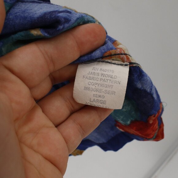 Jams World Hawaiian Shirt mens large M630RE blue Red Floral Short Sleeve Rayon - Picture 8 of 14